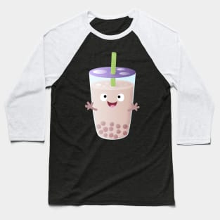 Cute happy bubble tea boba cartoon character Baseball T-Shirt